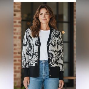 Abstract Black and Gray Sweater